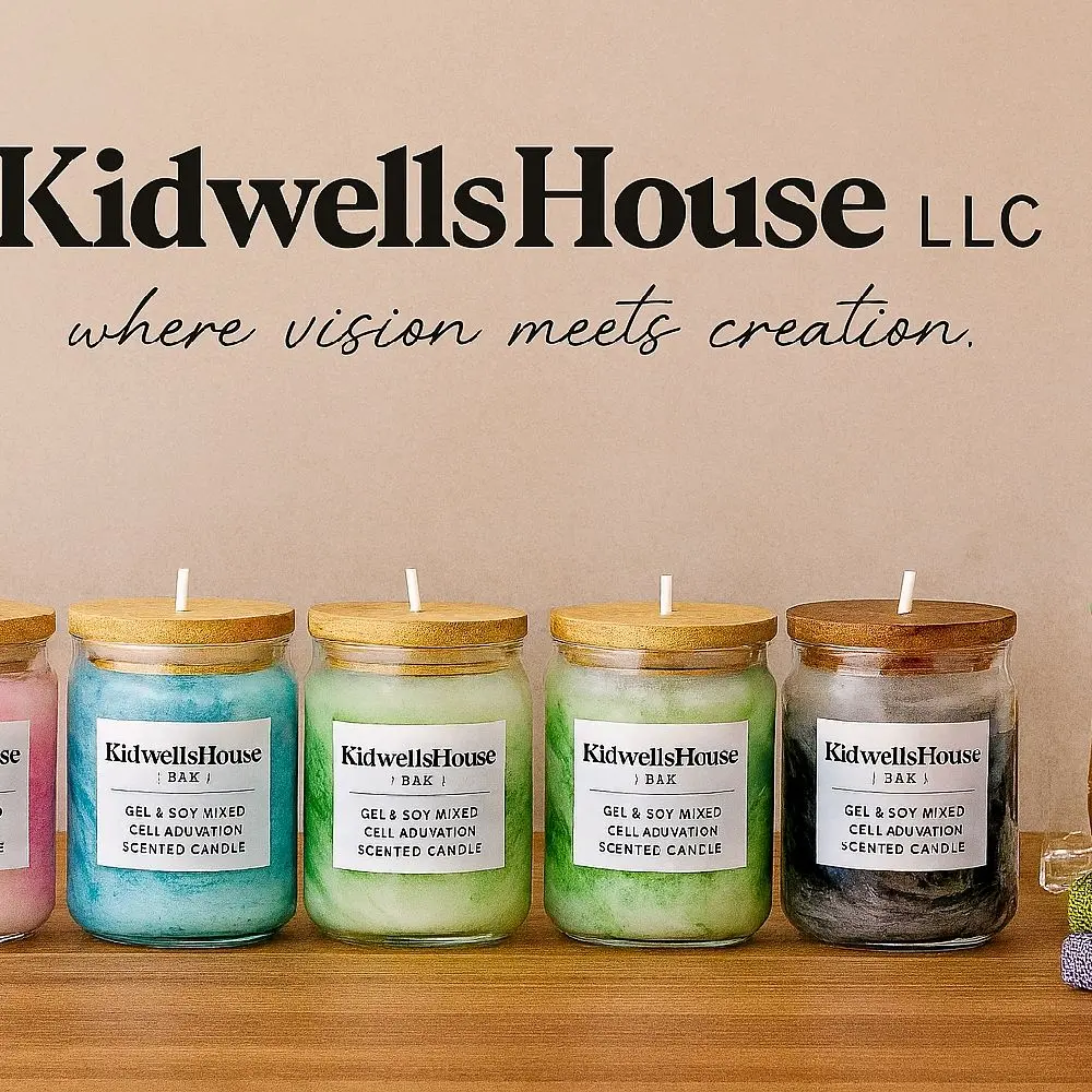 KidwellsHouse LLC Marble Candles - Gel & Soy Mixed Scented Candles with Cell Adaption - Perfect for Home Decor & Aromatherapy