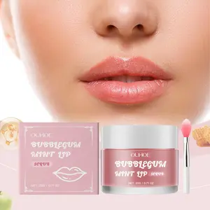 Strawberry Exfoliating Lip Scrub 20g, Contains Strawberry Extracts & Vitamins C&e, Moisturizing & Softening, Dual Lips Care, Brush Included