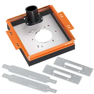 SpeTool Linear Rail Router Sled Slide Connector with Dust Collection For 20mm Linear Rails (SBR20UU & SCS20UU) – Pre-Drilled Acrylic Router Plate