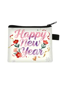New Happy New Year Coin Purse, Fashionable Cute Small Wallet, High-End Student School Use, Girls' Storage Bag, All Seasons