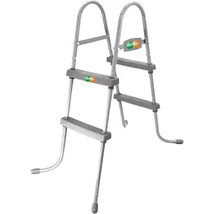 YUEWO 36" 2-Step Steel Frame Above Ground Swimming Pool Ladder with Non-Slip Plastic Steps for Entry and Exit System Swim Pools
