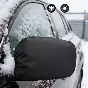 2-Pack Car Rearview Mirror Snow Covers, Adjustable Strap Rearview Mirror Covers, Suitable for Most SUVs, Minivans, Cars, Easy-to-Move and Remove Design, Universal Truck Accessories (Black), Winter Car Accessories, Compact Cover, Universal Model