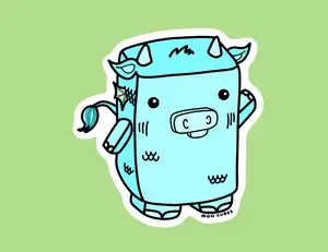 Aqua Moo-rine Sticker