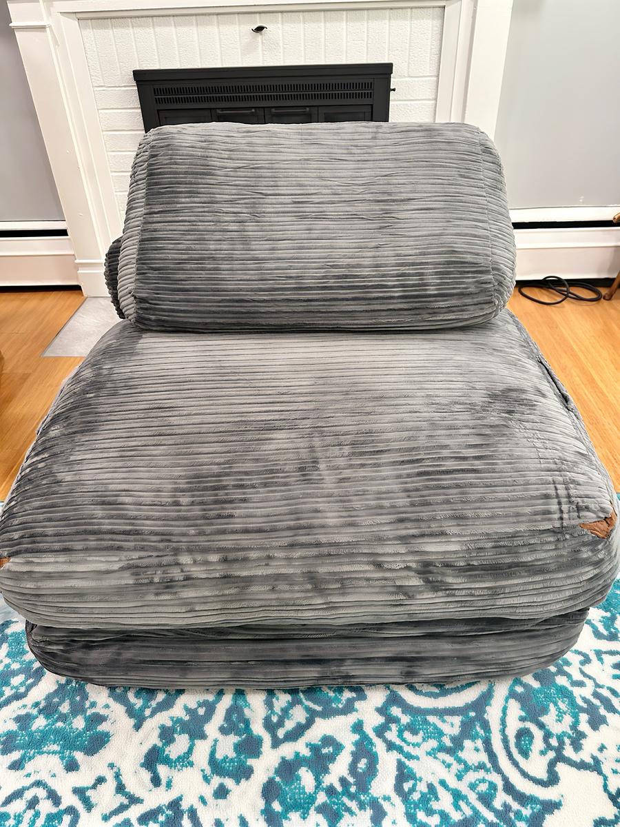 Item: Grey Plush Corduroy