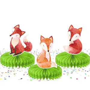 Enchanting Fox Honeycomb Party Decorations - Set of 5