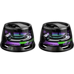 2 Pcs Magnetic Bluetooth Speaker,Multifunctional Portable G200 Speaker with Multi RGB Color Light Show-3D Surround Sound Effect,Phone Stand for iPhone, Android, TWS Pairing (Black+Black)