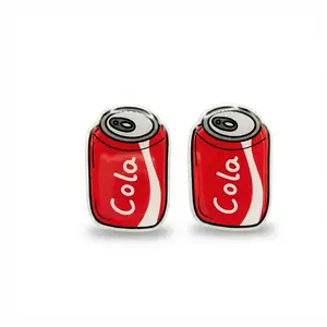 Cola Soda Can Stud Earrings