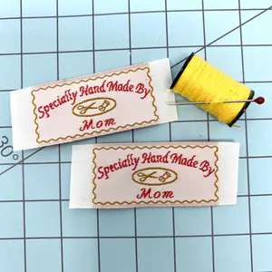 Specially Hand Made By Mom Woven Labels for Sewing, Quilting, Crocheting, and Knitting
