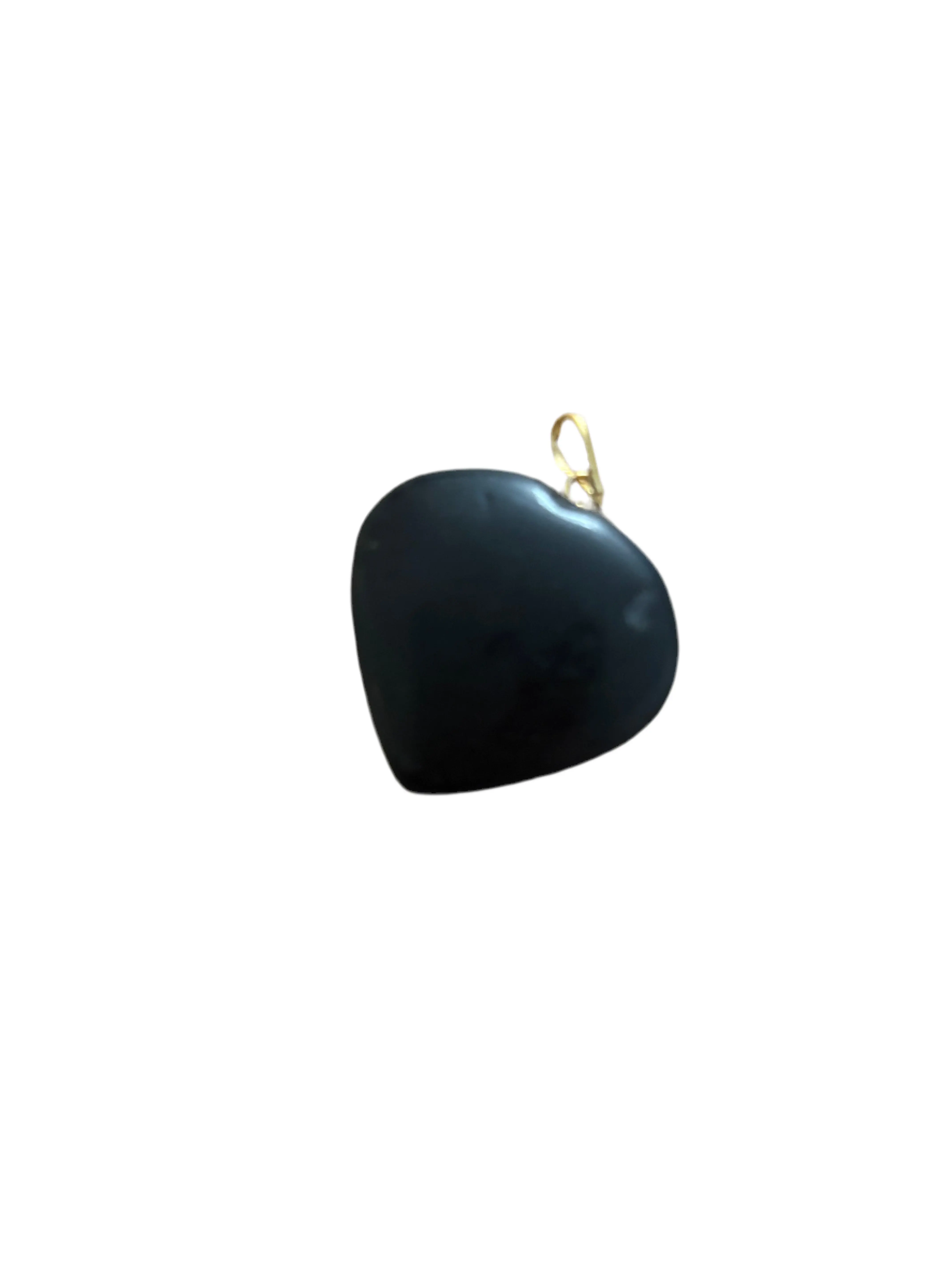 Black shungite heart pendant