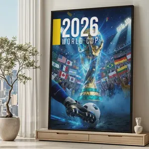 [Sale off up to 65%][Free Ship][No Frame] 2026 World Cup Poster – Blue Edition, Modern Sports Art