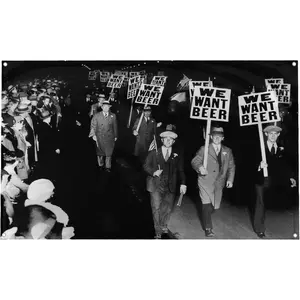 Vintage Style We Want Beer Prohibition Protest Funny Motivational Inspirational Office Political Campaign Gym Wall College Dorm Room Decor Design on a 40x60inch flag