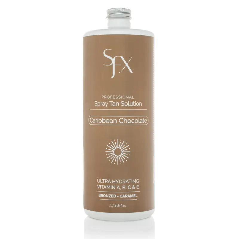 SunFX Caribbean Chocolate Spray Tan Solution- All Natural & Organic 1 liter