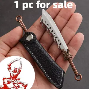 Mini Nine-Ring Pocket Knife Keychain, Multi-Functional Portable Stainless Steel, Compact Home Use, Elegant Design, Small Straight Knife