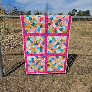 “Pink Jubilee” – Handmade Baby Girl Quilt (32x48)