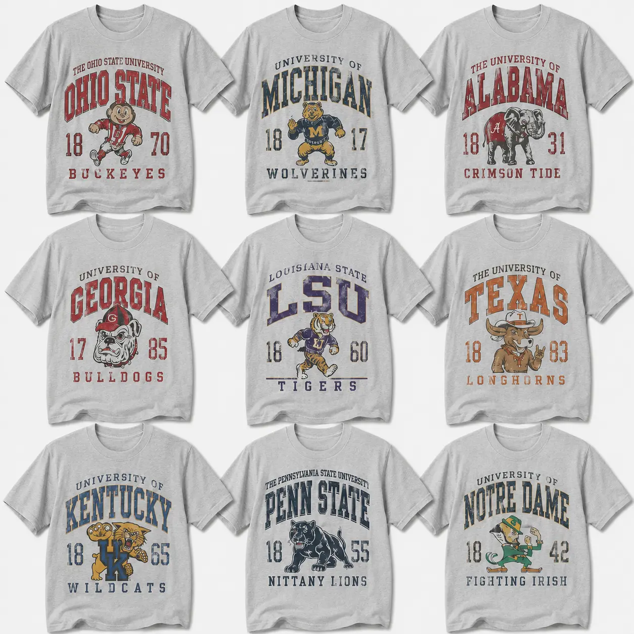 Vintage All Team College Football Sport Grey T-Shirt, Retro All Team Graphic Tee, Distressed Game Day Fan Shirt, Gift for Men Women