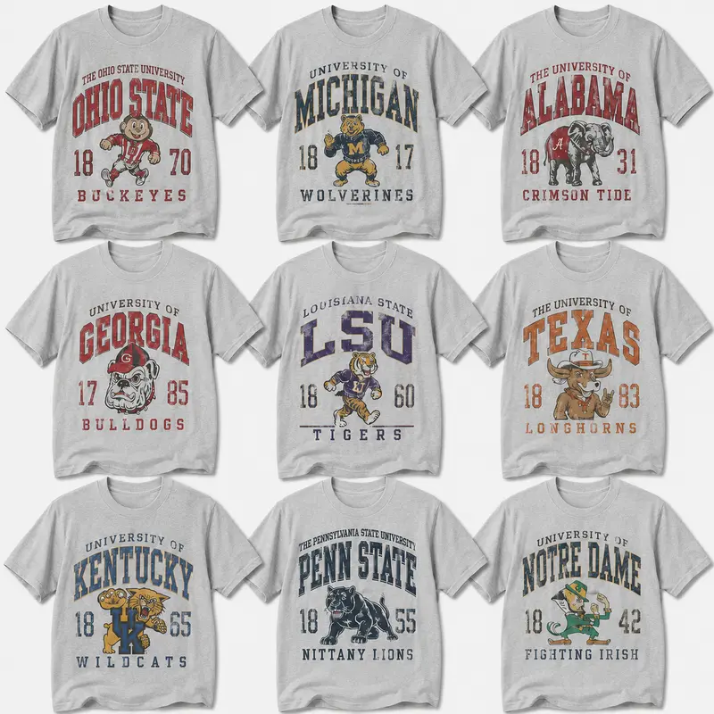 Vintage All Team College Football Sport Grey T-Shirt, Retro All Team Graphic Tee, Distressed Game Day Fan Shirt, Gift for Men Women
