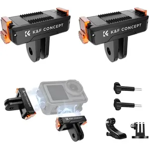 K&F CONCEPT 2 Pack Magnetic Quick Release Adapter Mount for DJI Osmo Action 5 Pro, Extension Base Bracket with 1/4" Adapter/Quick-Release Buckle for DJI Osmo Action 4/Action 3/Osmo 360 Accessories