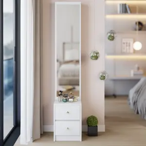 [Mother's Day Gift]Aobtkel.Simple Stylish Dressing Mirror Cabinet, Cosmetic Organizer Cabinet, Jewelry Cabinet, Extra Large Full Body Mirror, Multi Layer High Capacity Storage, 11.8" x 15.7" x 63"#Summervibes