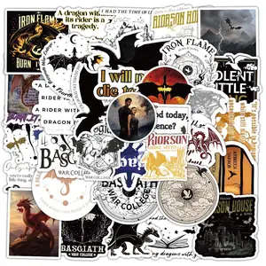 Fourth Wing & Dragon Rider Sticker, 50pcs/set Waterproof Vinyl Sticker, Decorative Sticker for Water Bottle & Laptop, Perfect for Book Lovers, Adults & Kids, Ornaments