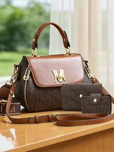 Elegant and grand 3-piece women's handbags, premium letter-printed stylish and versatile apple-shaped bags, multi-color optional women's bags with multiple pockets and large capacity, suitable for various occasions and can be worn as shoulder or crossbody
