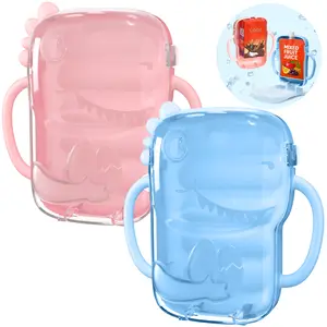 FLYBOK Anti-Squeeze Baby Pouch Holder 2-Pack,Reusable Toddler Drinking Feeding Supplies for Food,Juice Boxes,Yogurt - Essential Home Accessory The First Years Sippy Cups Training Cup