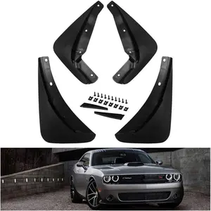 Mud Flaps Splash Guards for 2015-2023 Dodge Challenger Accessories Replace OEM # 82214141 82214142 Front & Rear Fender Flaps Heavy Duty Molded