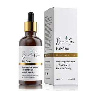 Bariatric Guru Hair Growth Serum with Multi Peptides, Rosemary Oil, Biotin, Fo-Ti, Ginger & Biota Orientalis – Scalp & Follicle Nourishing Oil for Thinning Hair Regrowth Serum – Supports Thickness, Density & Fullness – For Women & Men, 50 ml