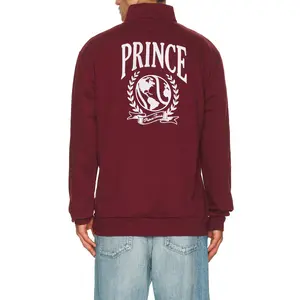 Prince Tennis Fleece Quarter Zip Pullover in Burgundy