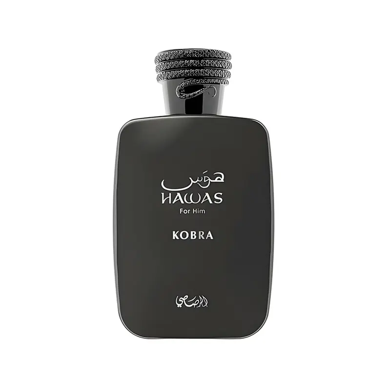 RASASI Hawas Kobra Men's Eau de Parfum Spray - 3.38 oz/100 ml, Citrus, Spicy, Woody, Amber Scent, Long-Lasting Fragrance