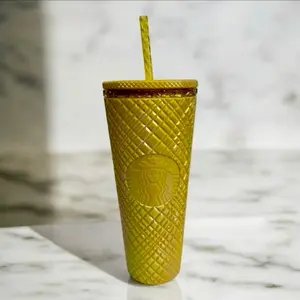 NWT Starbucks 2025 Spring Iridescent Yellow Jewel Gem Cold Cup Tumbler