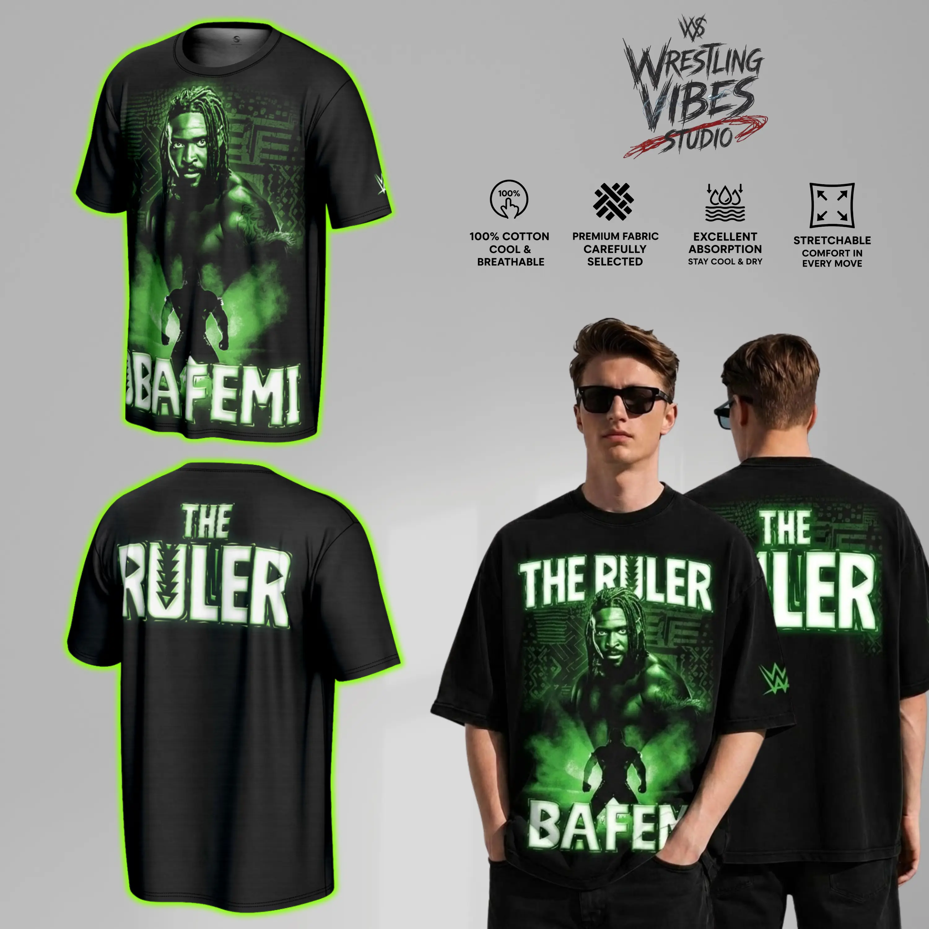 [Sale Up To 50%] Unisex WWE Oba Femi Superstar T-Shirt Vintage Graphic Tee – Y2K Premium Cotton Top Trendy Streetwear Unisex Wrestling Fan Gift