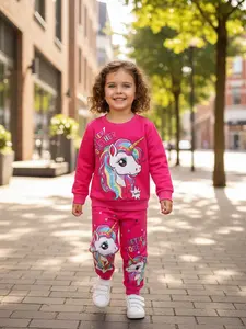 Best-Selling Kids Unicorn Clothes Cute Comfy Girls TwoPiece Set Vibrant Rainbow Unicorn Graphic Top & Joggers Fashionable PreTeen Girl's Casual Wear Super Soft Durable Unicorn Theme Play Clothes for Ages 4-7 MustHave Kids' Apparel Gift