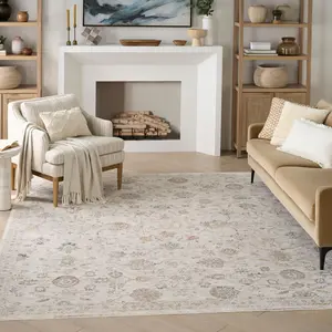 Nourison Heirloom Blend Rustic Floral Indoor Area Rug, Versatile in Neutrals