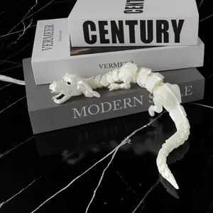 Creative 3D Printed Home Decor Dragon Ornament, Lucky Dog Dragon Model, Perfect for Various Room Decoration Statues, Fun and Unique