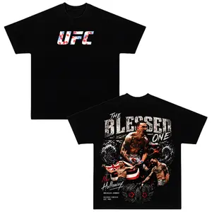 Max Holloway The Blessed Double Sided Graphic Tee, UFC 329 Vintage MMA Fighter T-Shirt, Blessed Hawaiian Legend Fan Merch, BMF Champion Fight Night Shirt, Heavyweight Cotton Oversized Streetwear, UFC Fan Gift