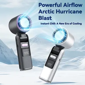 100-Speed High-Power Turbo Fan, Instant Ice Cooling Technology| Portable Handheld Fan with LED Display| Foldable 3-in-1 Design| USB-C Rechargeable Mini Fan| Ultimate Summer Essential & Travel Gadget| Perfect Gift for Her, Outdoor Festivals