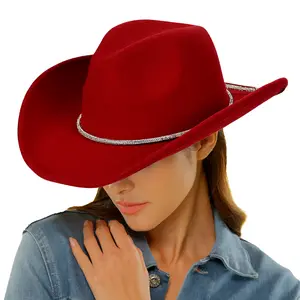 Vegan Felt Cowboy Hat with Glamorous Rhinestone String Trim Band, Eco-Friendly, Stylish, & Perfect for a Touch of Western Elegance to Your Outfit cattleman Chocolate Dallas Twister Hat