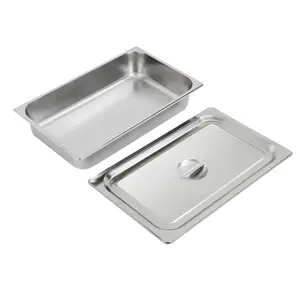 4-Pack 3.94" Deep Stainless Steel Steam Table Pans - 2.38gal Food Storage Containers with Lids