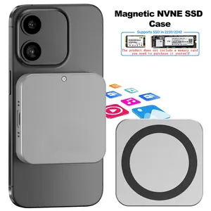 Magnetic Mobile Hard Drive, External Solid-state Drive Enclosure, Type-C Interface External Hard Drive Enclosure for Apple 15 Pro & Above Models, External Storage