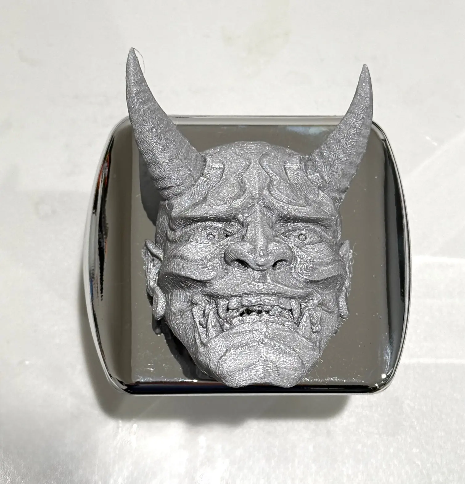 Bushido Samuari Realistic in 3D Chrome w Grey - 2 inch Trailer Hitch Cover - Battle Mode Skeleton Skulls Beast New Ninja