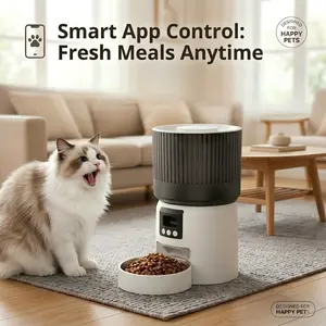 Automatic Pet Feeder with Camera 5L Smart Cat Dog Feeder with App Control 2MP HD Video Remote Feeding WiFi Timed Food Dispenser for Cats and Dogs Stainless Steel Bowl