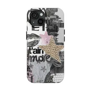 Urban Glam Vibes – Leopard Stars & City Dreams Phone Case, Collage Phone Case, Tough Cover,phone Case Suitable for Iphone 11/12/13/14/15/16/17 Pro Promax Plus Air