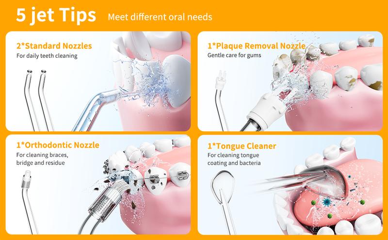 Truefloss Water Flosser,travel irrigation cleaner,effective tooth cleaning,dental cleaner water dental flosser cordless,recyclable water flosser Oral