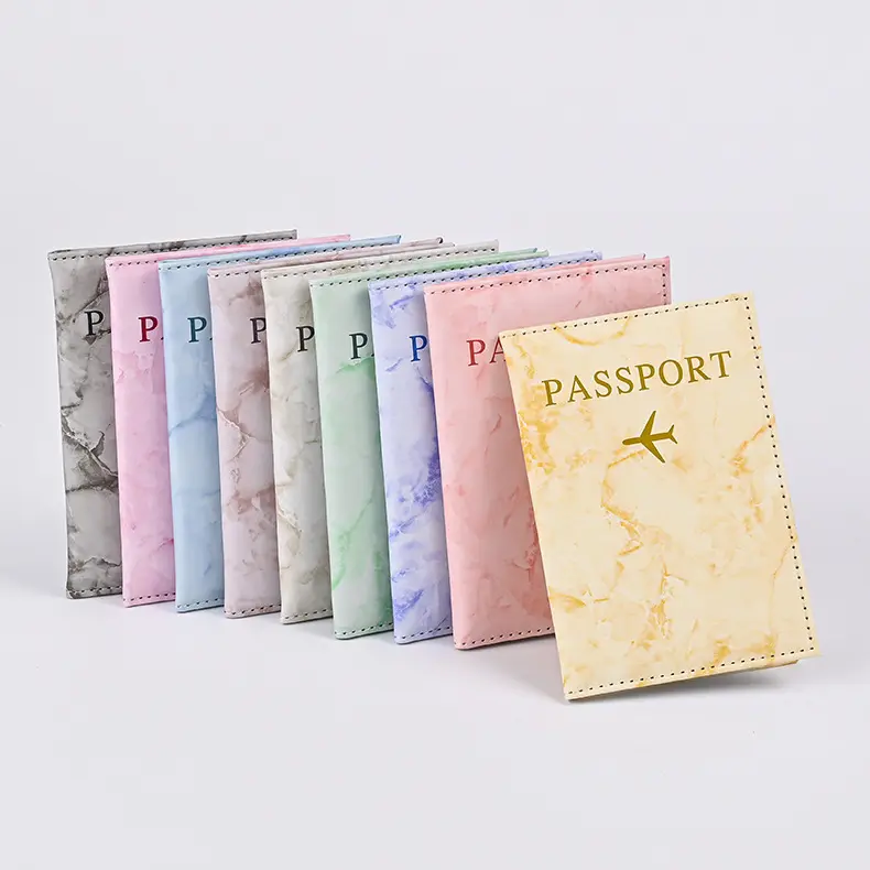 Marble RFID Blocking Passport Holder - High-Capacity Unisex Adults Travel Wallet with Aesthetic Cover, Ideal for Camping Hiking Marble Hammock Trips, Perfect Gift for Women