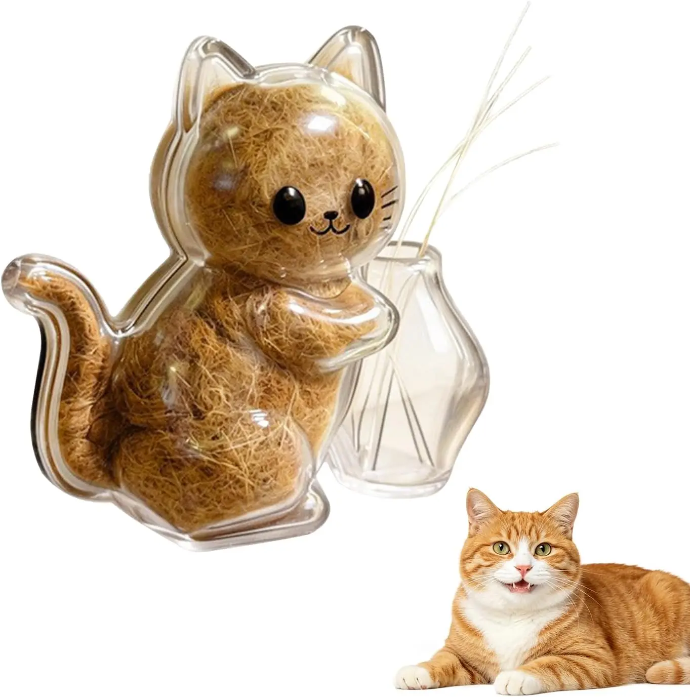 Cat Whisker & Hair Memorial Keepsake Container Magnet - Clear Pet Storage Capsule,  Magnetic Home Decor for Cat Lovers design,PePets
