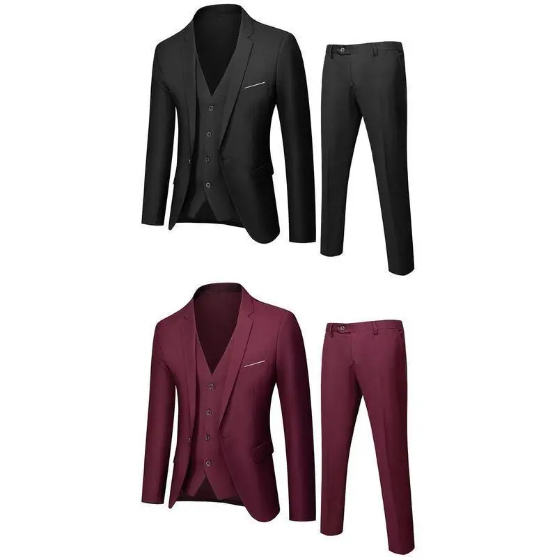 Men's Suit Set three-Piece Slim Suit Business Clothing Men's Suit Set three-Piece Slim Suit Business Clothing