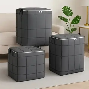 Large-capacity clothing and quilt storage box, portable moving bag for going out, foldable packing bag for travel, wardrobe organization, clothing storage box, Storage Bags With Zipper