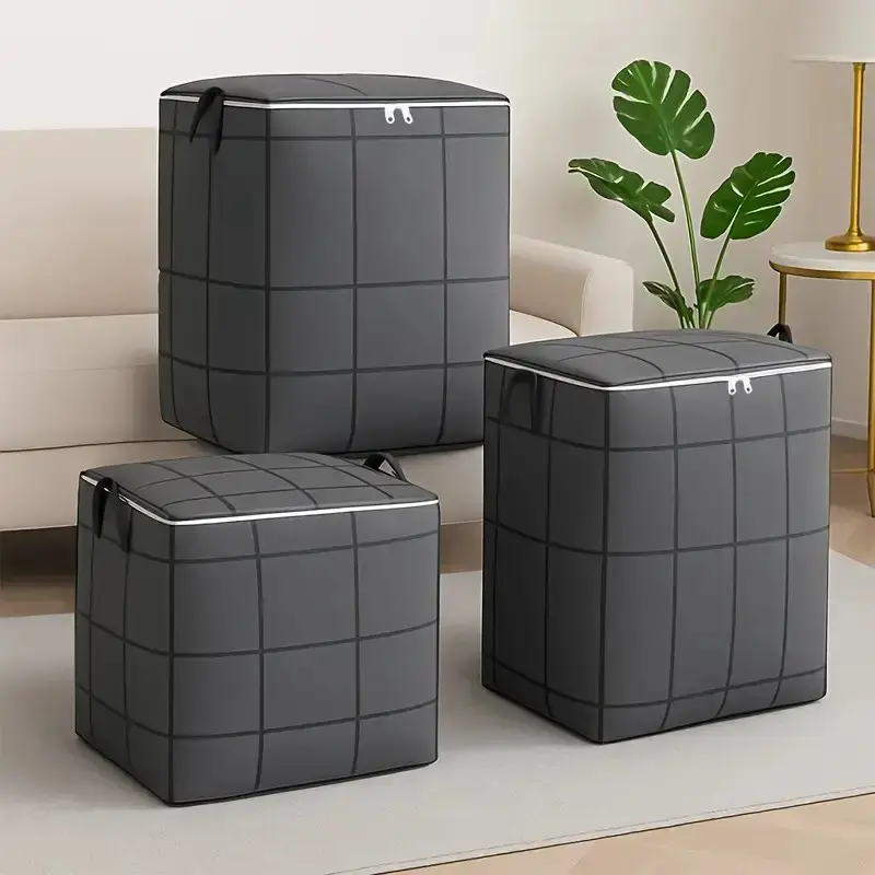 Large-capacity clothing and quilt storage box, portable moving bag for going out, foldable packing bag for travel, wardrobe organization, clothing storage box, Storage Bags With Zipper