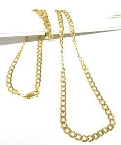 10k Solid Gold Yellow Cuban CURB Link Chain 18-30 inches 4.1mm (Semi-Hollow Style)