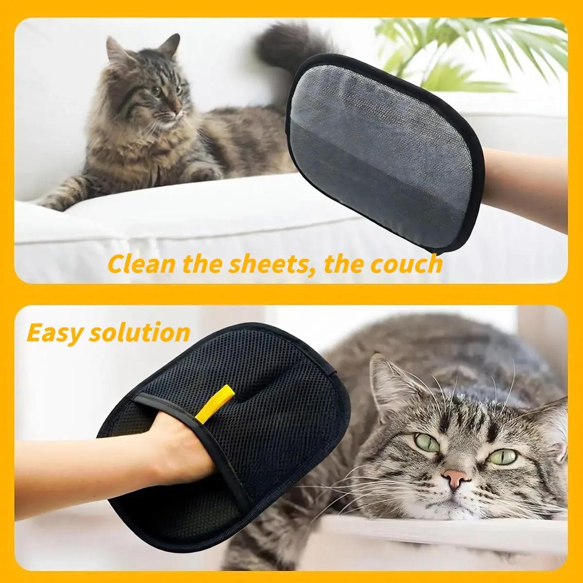 Pet Hair Remover Glove, Electrostatic Removal Gloves for Pet Hair, Pet Hair Remover Gloves for Dog & Cat, Reusable Pet Hair Remover Glove for Carpet, Couch, Clothing, Furniture（Need to be used horizontally